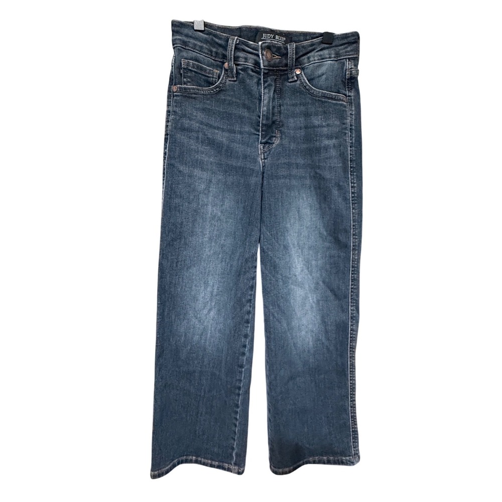 Judy Blue Wide Crop Jeans High Rise Stretch 0/24 Dark Blue Excellent JB88876 DK